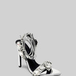 Rhinestone High Heels - Silver