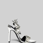 Rhinestone High Heels - Silver