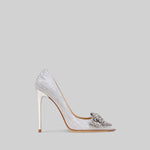 Diamond Ribbon High Heels - Silver