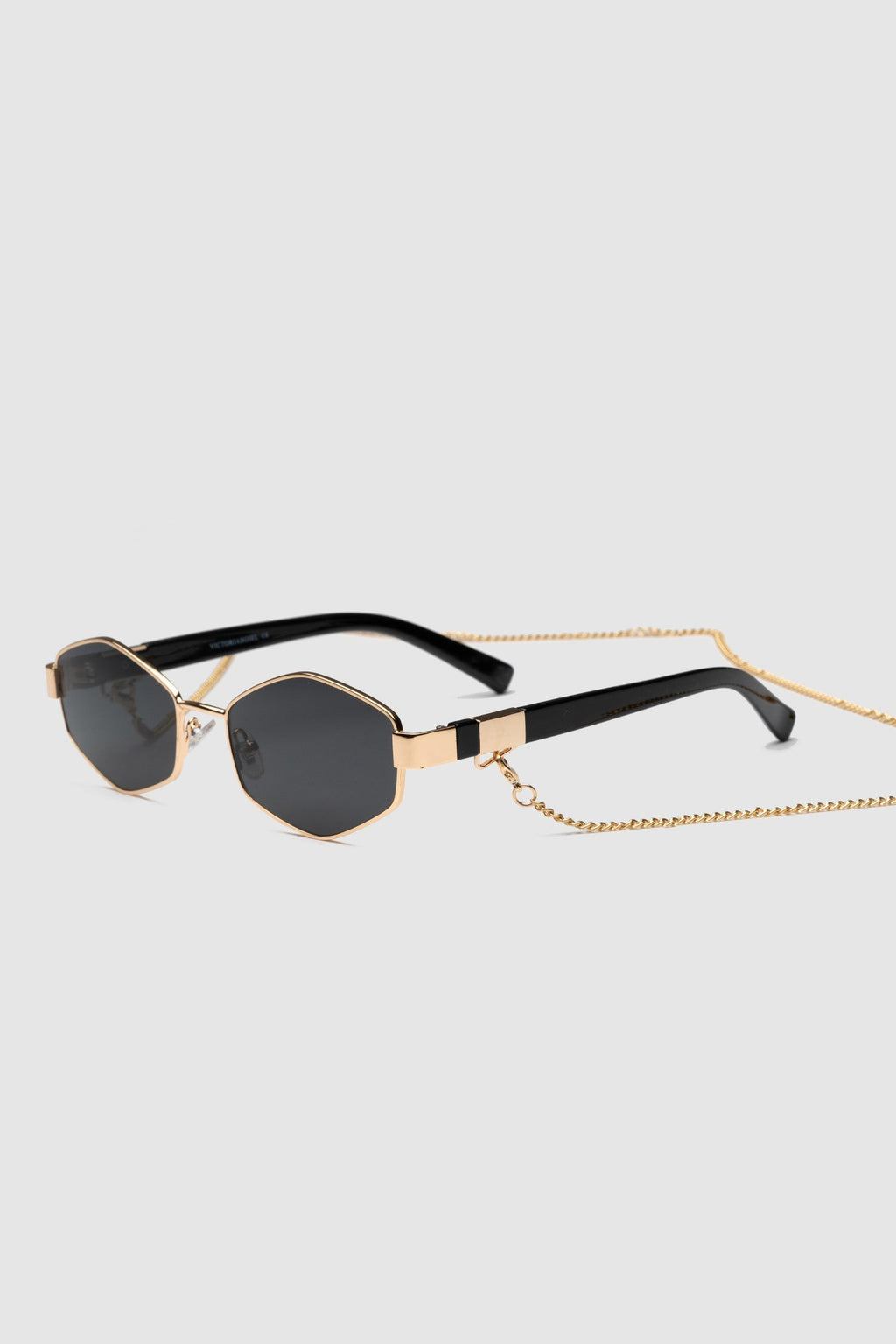 Hexagonal Sunglasses with Detachable Chain