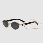 Hexagonal Sunglasses with Detachable Chain