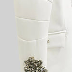 Refined Floral Embellished Pantsuit - White