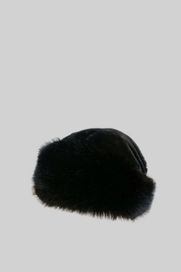 Russian Style Faux Fur Hat - Black