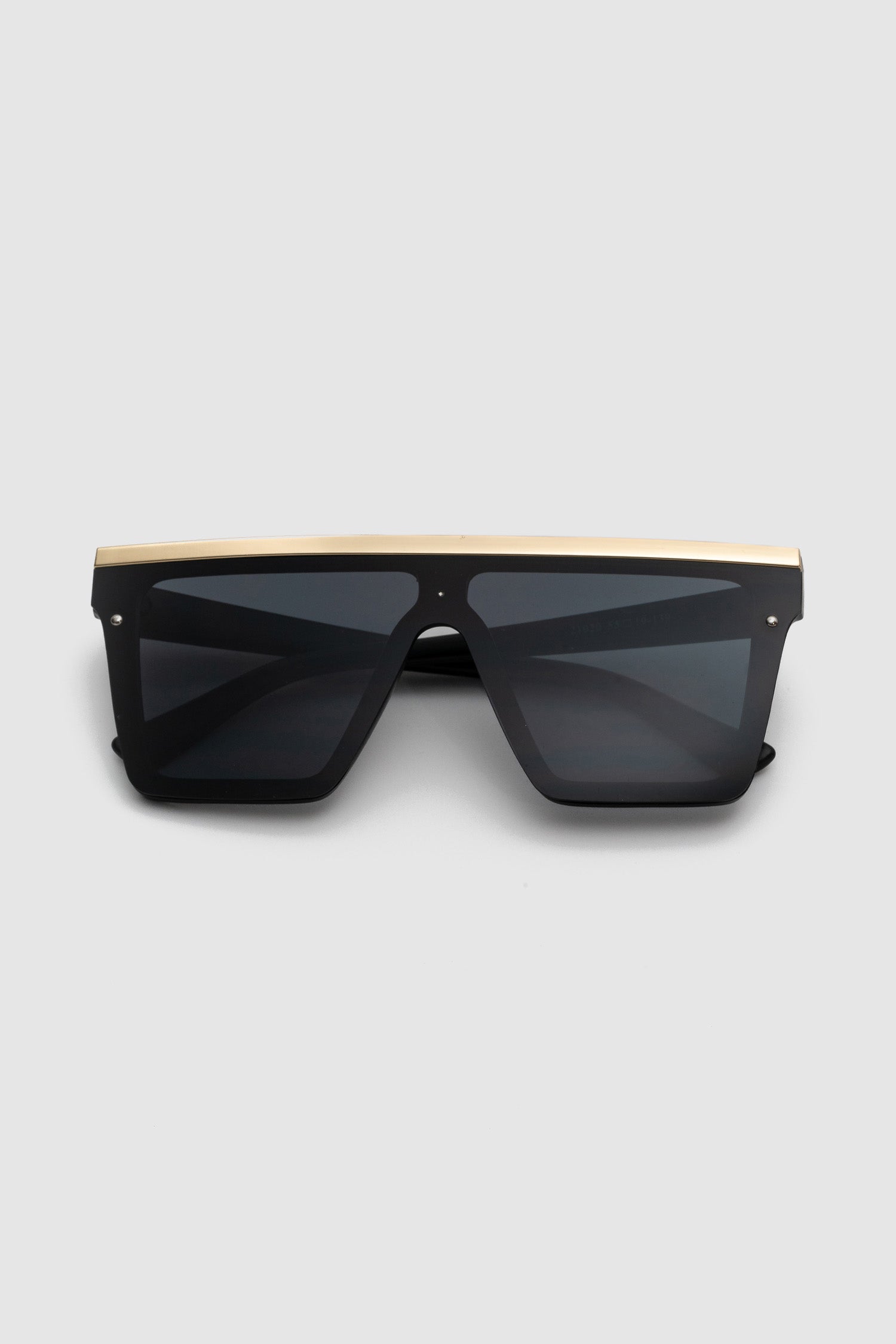 Oversized Square Sunglasses with Gold Detail