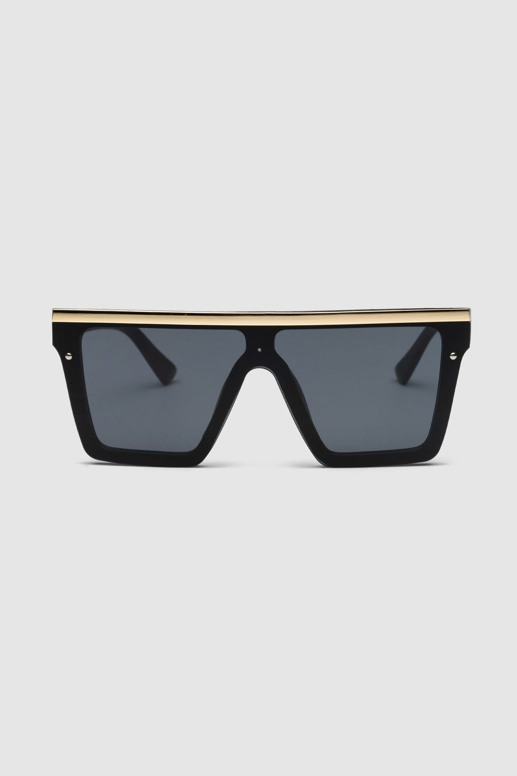 Oversized Square Sunglasses with Gold Detail