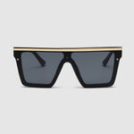 Oversized Square Sunglasses with Gold Detail