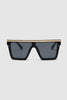 Oversized Square Sunglasses with Gold Detail