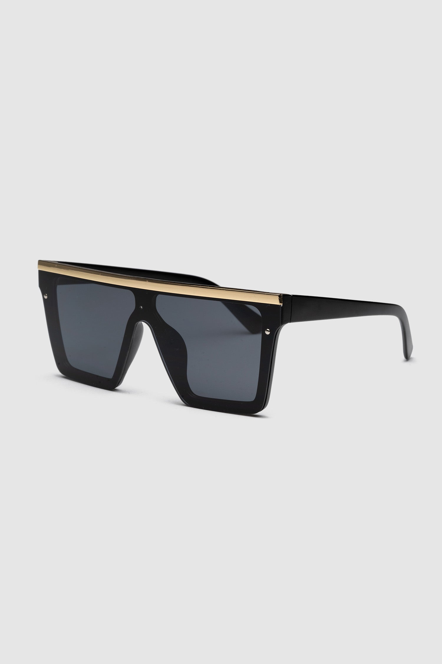 Oversized Square Sunglasses with Gold Detail