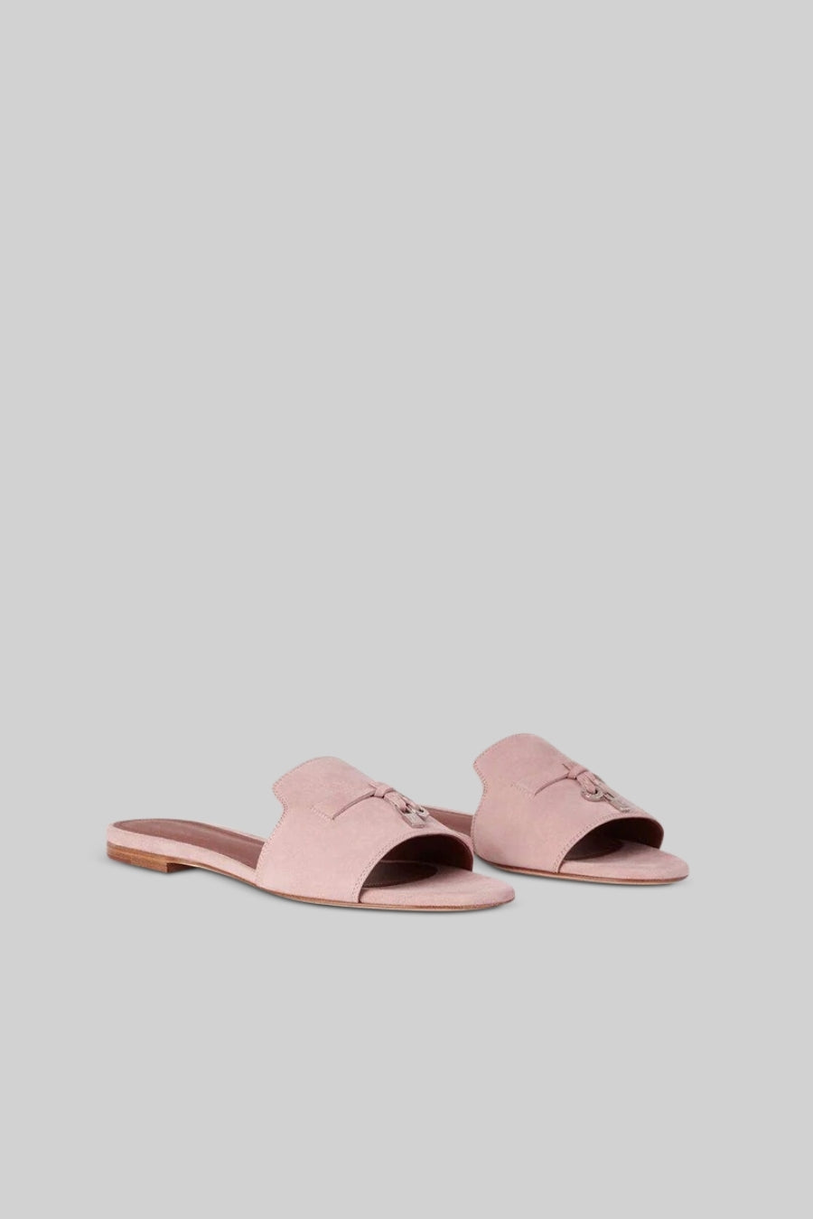 Suede Flat Sandals - Pink