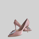 Satin Stiletto with Diamond Detail - Pink