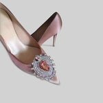 Satin Stiletto with Diamond Detail - Pink