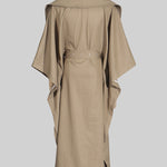 Trench Coat With Cape-Like Sleeve Construction - Khaki