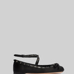 Rockstud Flats with Straps - Black