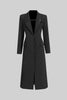 Trench Coat With Belt-Like Chest Accent - Black