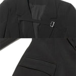 Trench Coat With Belt-Like Chest Accent - Black