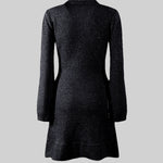 Knit textured dress - Black