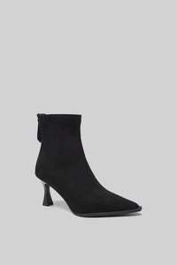 Elegant Suede Ankle Boots - Black