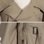 Trench Coat With Cape-Like Sleeve Construction - Khaki