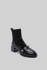 Elegant Vegan Leather Sock Boots - Black