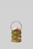 Elegant Bucket Bag With Satin Inside Closure - Gold