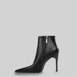 Elevated Ankle Boot With Pointed Toe - Black