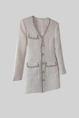 Modern Tweed Blazer - White