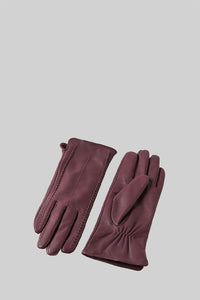 Bespoke Stitching Leather Gloves - Burgundy